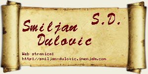 Smiljan Dulović vizit kartica